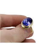 Or jaune 14 carats Saphir Anneau Artisanat vintage vrc285y